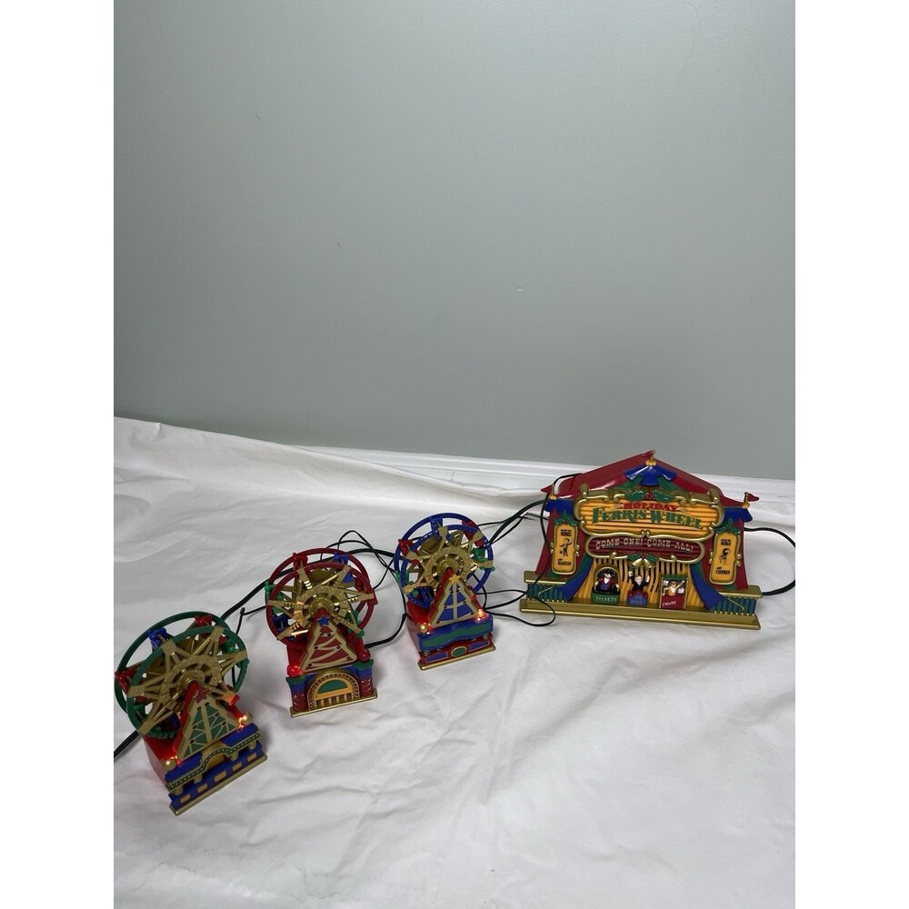 VTG Mr. Christmas Holiday Ferris Wheel Music Box For Parts Repair Music Works